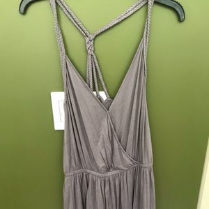 Spaghetti strap romper with button top